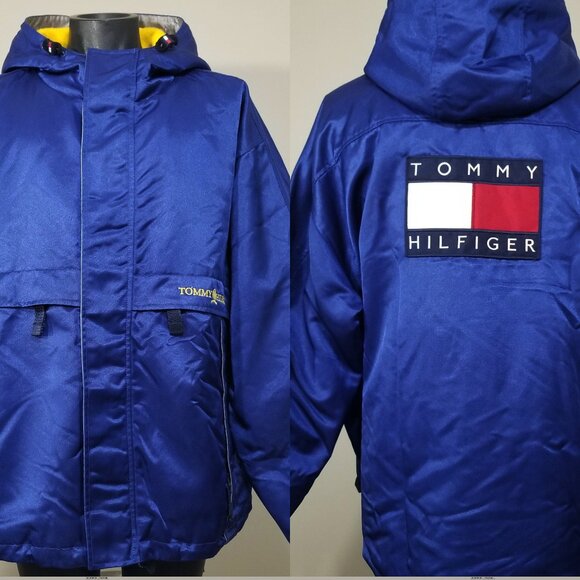 VTG Tommy Hilfiger Jacket Big Flag Deck Embroidered Racing XXL Sailing Grail - Picture 1 of 16